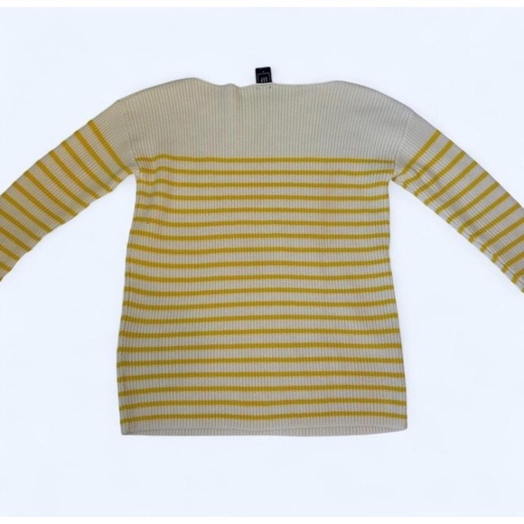 GAP Womens Medium Sweater Boat Neck Ribbed Wool Blend Knit Striped Coastal NWT - Picture 5 of 8